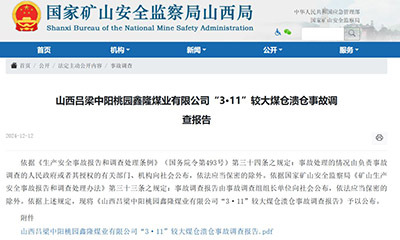 致7死2伤!山西中阳“3·11”煤仓溃仓事故调查报告公布