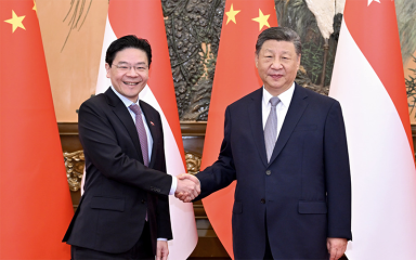 习近平会见新加坡总理黄循财