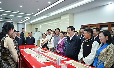中央代表团在拉萨看望慰问各族干部群众 王沪宁参加活动
